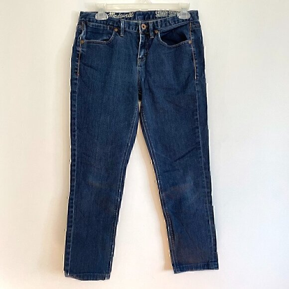 MADEWELL Skinny Skinny Jeans Dark Wash Five Pocket Zip Cropped Ankle ? sz 29 W29 - Picture 2 of 12